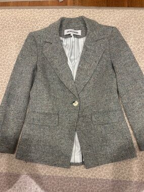 Veronica Beard Heather Gray Tweed Single-Button Blazer. Size 6. Worn twice. $785